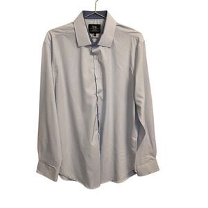 WRK Slim Fit Dots 4 Way Stretch Flip Cuff Dress Shirt Size 17